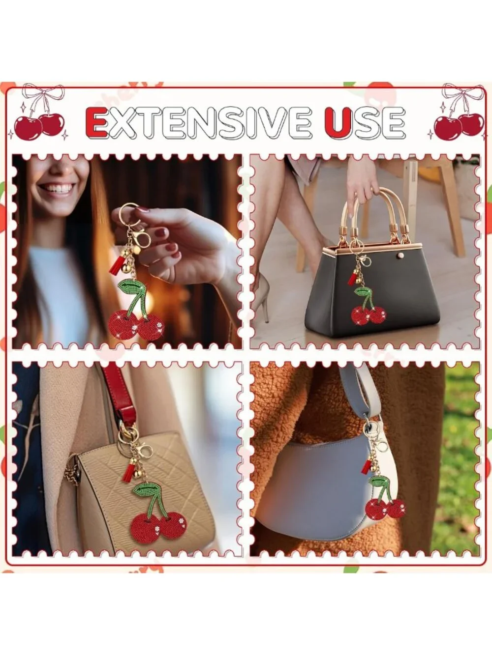 12 Pcs Sparkling Rhinestone Keychains for Women - Bling Accessories & Gifts